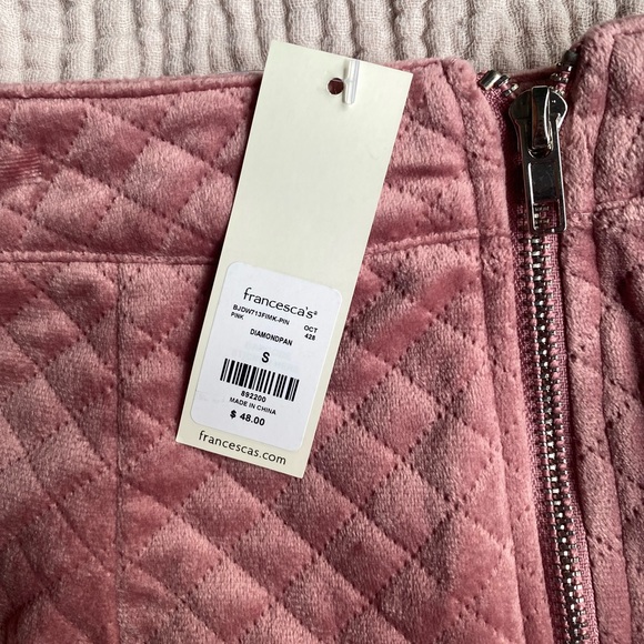 Francesca’s Mi Ami Mila Quilted Pink Mini Skirt Size Small NWT - Picture 5 of 5